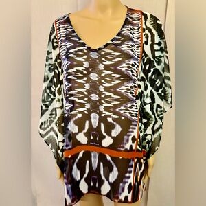 Chicos sheer tunic blouse top. Sz. S/M